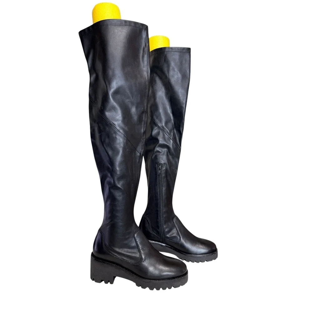 Seychelles View from‎ up here Black Over the knee Platform Boots Goth Grunge 7.5